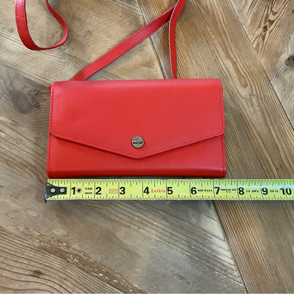 Timberland Cherry Red Leather Crossbody Phone Wallet‎ NWT - Picture 8 of 10